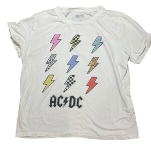 ACDC Graphic T-Shirt‎ Colorful Lightning Bolts Rock Band Tee XXL
